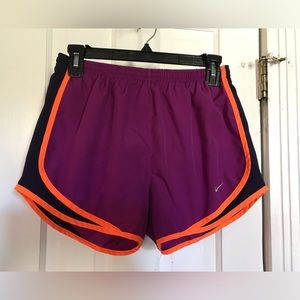 Nike DRI-FIT Womens Small Activewear Running Shorts Violet Purple Black Orange